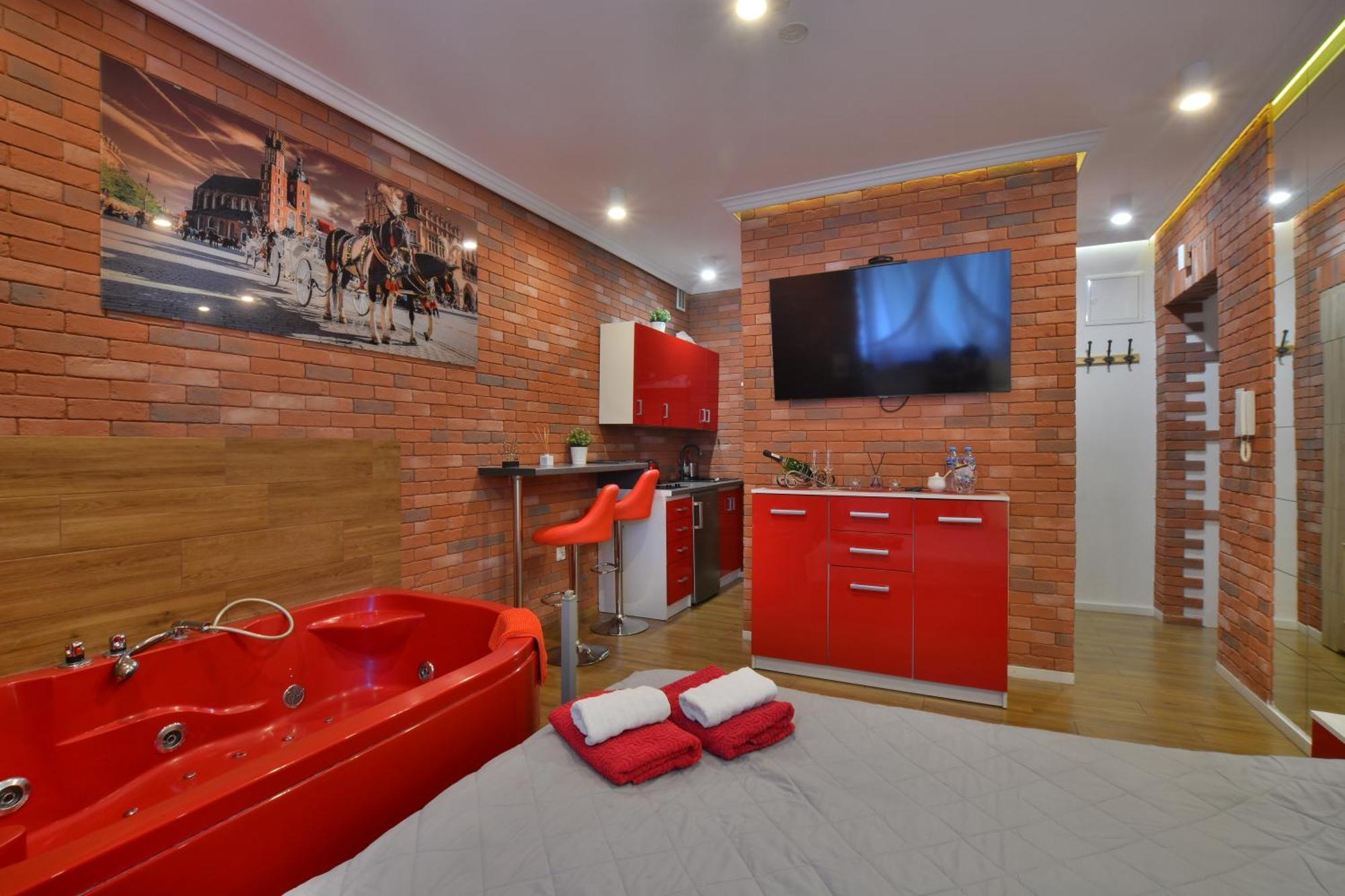 Jacuzzi Apartment Red كراكوفيا المظهر الخارجي الصورة